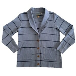 Vintage Orvis Cardigan Sweater Mens M Blue Shawl Collar Pocket Cottage Fisherman